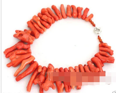 

huij 004906 bib Orange coral branch necklace Statement Necklace