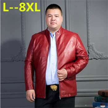 

LONGHONGYU 8XL Motorcycle Leather Jackets Men Solid Business Casual Coats Autumn Winter Leather Clothing Bomber Jacket for Male