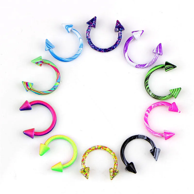 

10pcs Colorful Fashion Fake Septum Titanium Nose Ring / Lip Nail Body Clip Hoop For Women Septum Piercing Clip Jewelry Gift