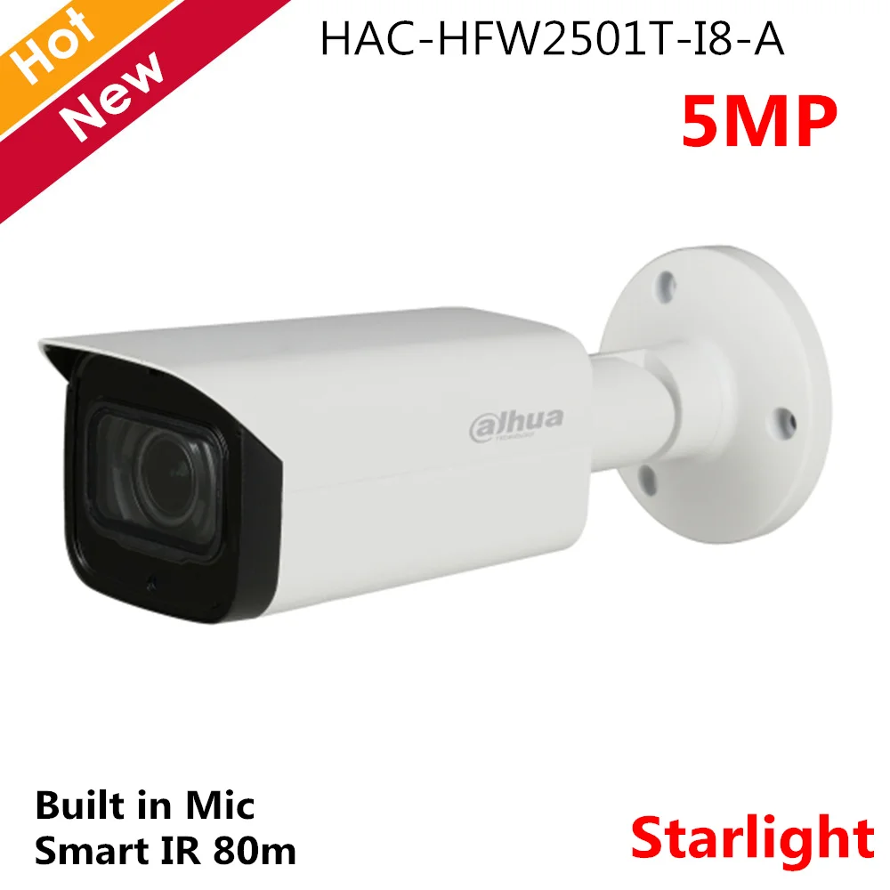 Dahua 5MP Starlight камера безопасности HAC-HFW2501T-I8-A Встроенный микрофон HD/SD выход HDCVI