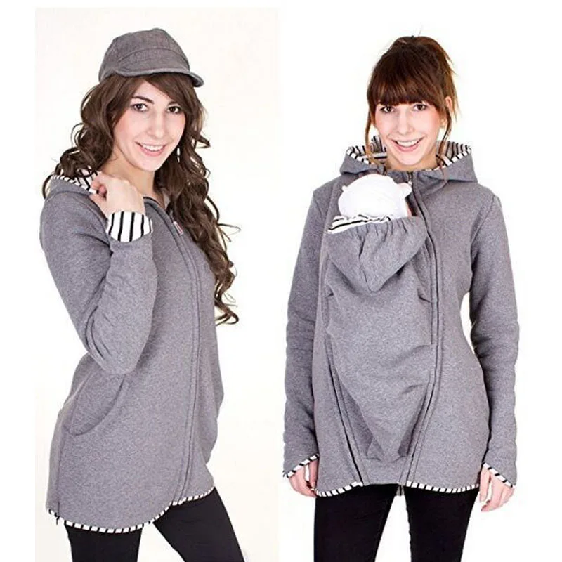 

Maternity Hoodies For Pregnant Women Clothes Baby Carrying Jacket Hooded Pregnancy Sweater Autumn Winter Maternity Clothing