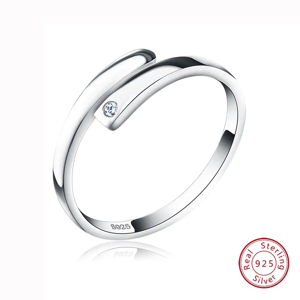 ORSA JEWELS, настоящее 925 пробы, серебряные кольца для пар, обручальное кольцо с AAA цирконием, регулируемое кольцо на палец для женщин и мужчин, ювелирные изделия OSR22 - Цвет камня: Men