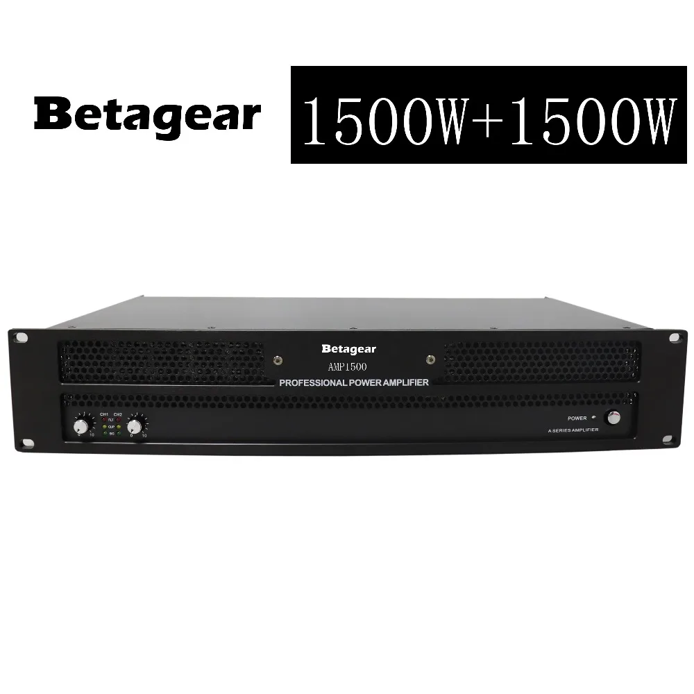 Betagear AMP1500 Pro сценический усилитель мощности 1500 Вт+ 1500 Вт усилитель мощности 2300 Вт* 2@ 4 Ом сабвуферный усилитель переключатель мощности аудио