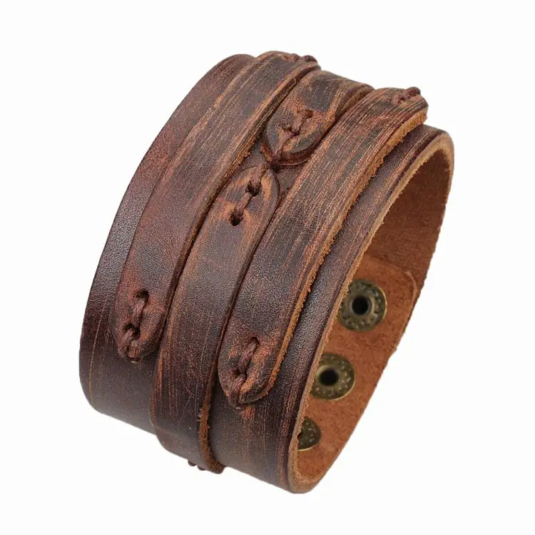 Hot sale 100 Genuine Cowhide Leather bracelet men for women 2015
