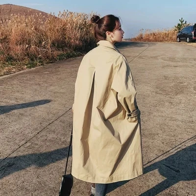 

UK Brand new Fashion 2019 Spring Women Casual Oversized Large pockets Asymmetric Loose Trench coat Chic Female windbreaker