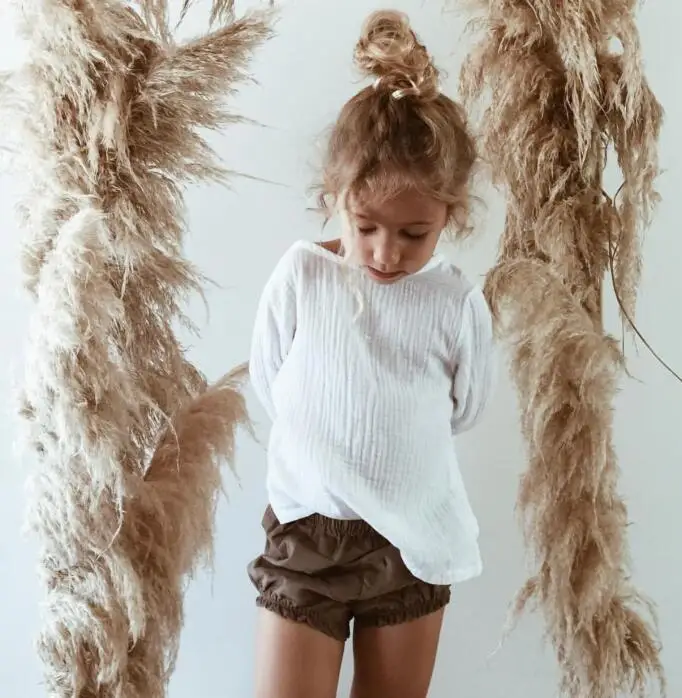 

2018 Ins European&America Toddler Baby Kids Girls Boys Blouse Linen Clothes Children Clothings