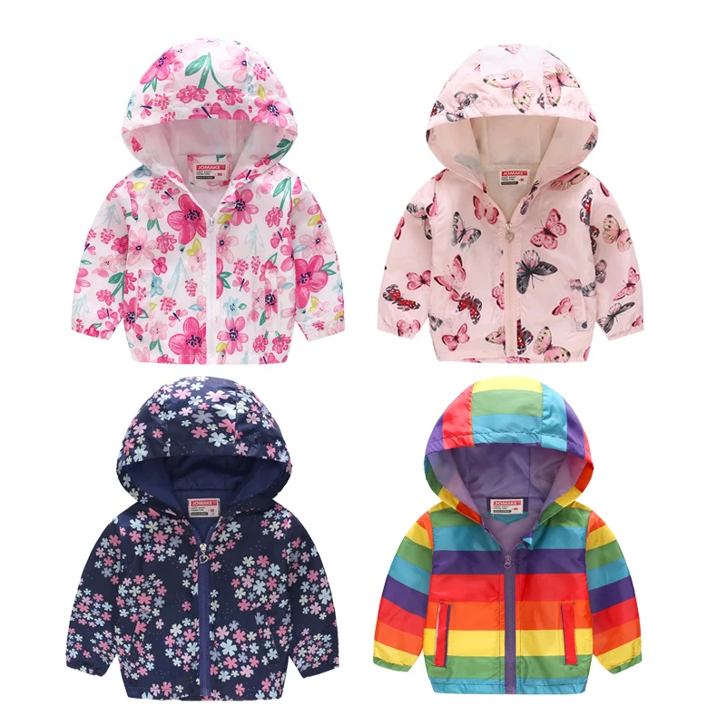 

2019 New Children Spring Jacket Girls Fashion Cute Out Wear Clothes Kids Autumn Thin Hooded Zipper Shirt Baby Cartoon Tracksuit