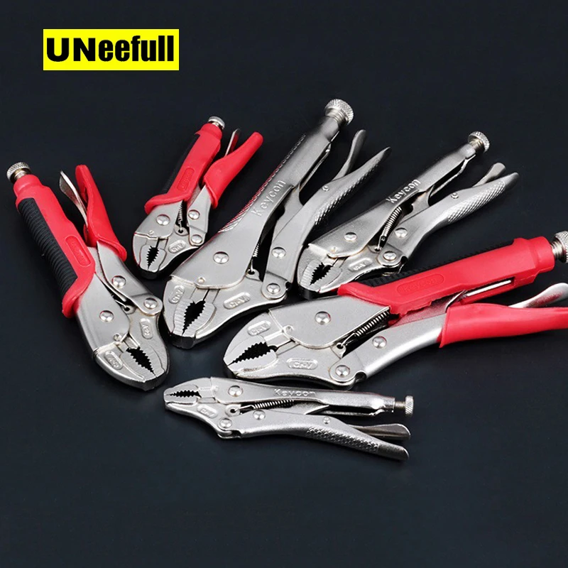 

UNeefull Multi-function Round Mouth Pliers,Grip Locking Welding Clamp Pliers Fixed Grip Forceps For car Auto Repair Home Tools