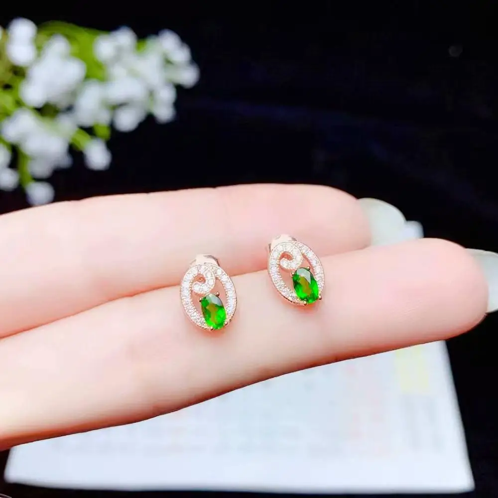 Женские серьги из серебра 925 пробы с натуральным драгоценным камнем | Украшения и