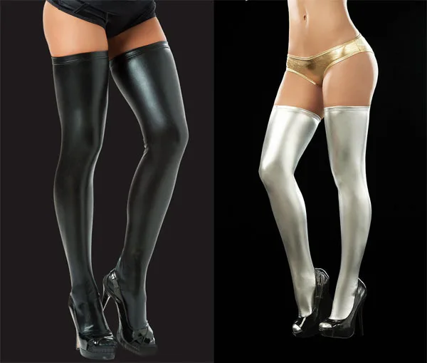Горячая, сексуальное женское белье, сексуальные черные кожаные чулки из ПВХ, женские носки, Клубная униформа, длина 90 см