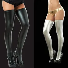 Горячая, сексуальное женское белье, сексуальные черные кожаные чулки из ПВХ, женские носки, Клубная униформа, длина 90 см