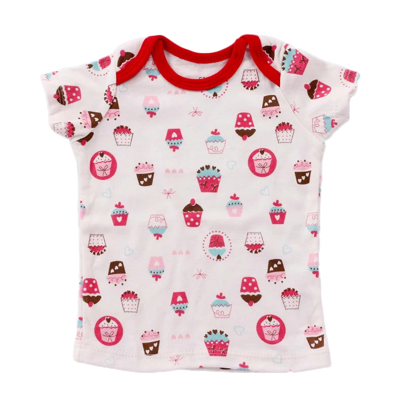 Summer Baby Girl T Shirts Cartoon Dot Tiny Cottons Baby Girl Tops 2018