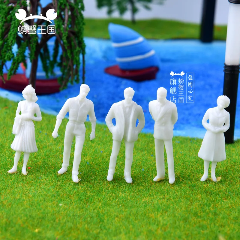 

100pcs Mini White Unpainted Model Train People Figure Passengers 1:50 O Scale Models