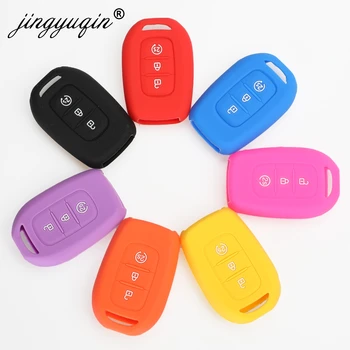 Keyforkess 30pcs Cover chiave remota in Silicone per 2015-2017 Renault Duster Sandero Logan Clio Captur Laguna Scenic 3 pulsanti Fob Case
