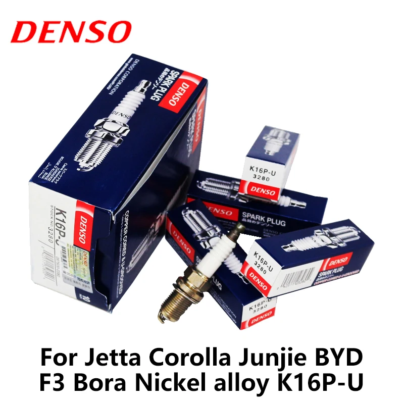 4 шт./компл. DENSO автомобиль свечи зажигания для jetta Corolla Junjie BYD F3 Bora Никель сплав k16p-u |