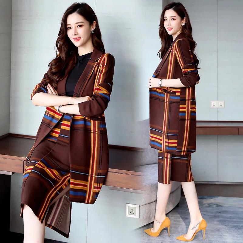 Longues Des Black Pièce Célébrités Mode Costumes Style green Costume Manches Automne 2 Marque Qualité Western Haute coffee Set Jupe De 2018 Femmes q8FnWWC
