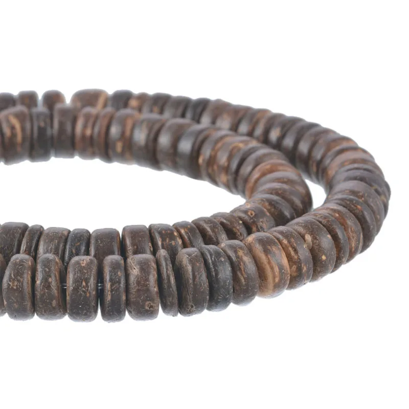 

4 Strands Coconut Shell Rondelle Loose Beads 8mm 40cm