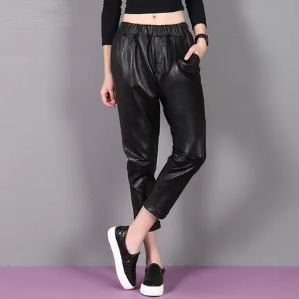 

2019 Women Slim Sheepskin Pants KP3