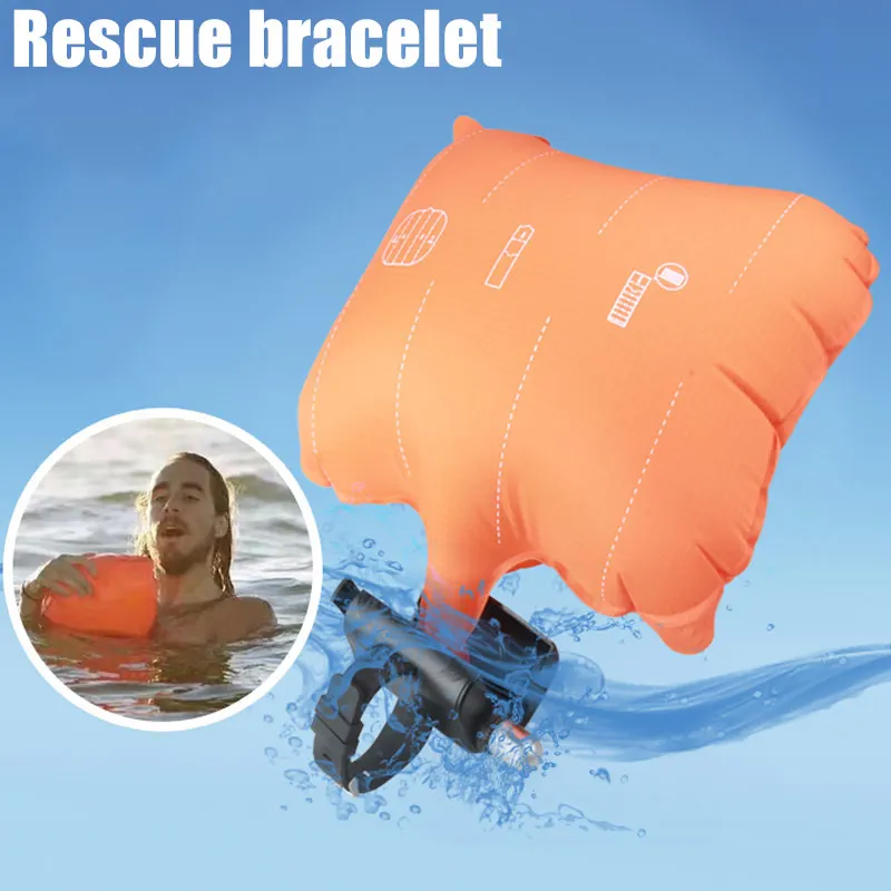Горячая анти-дноуглубительный спасательный Браслет с надувной подушкой безопасности открытый водный спорт плавать с ремнем жизни - Цвет: Оранжевый