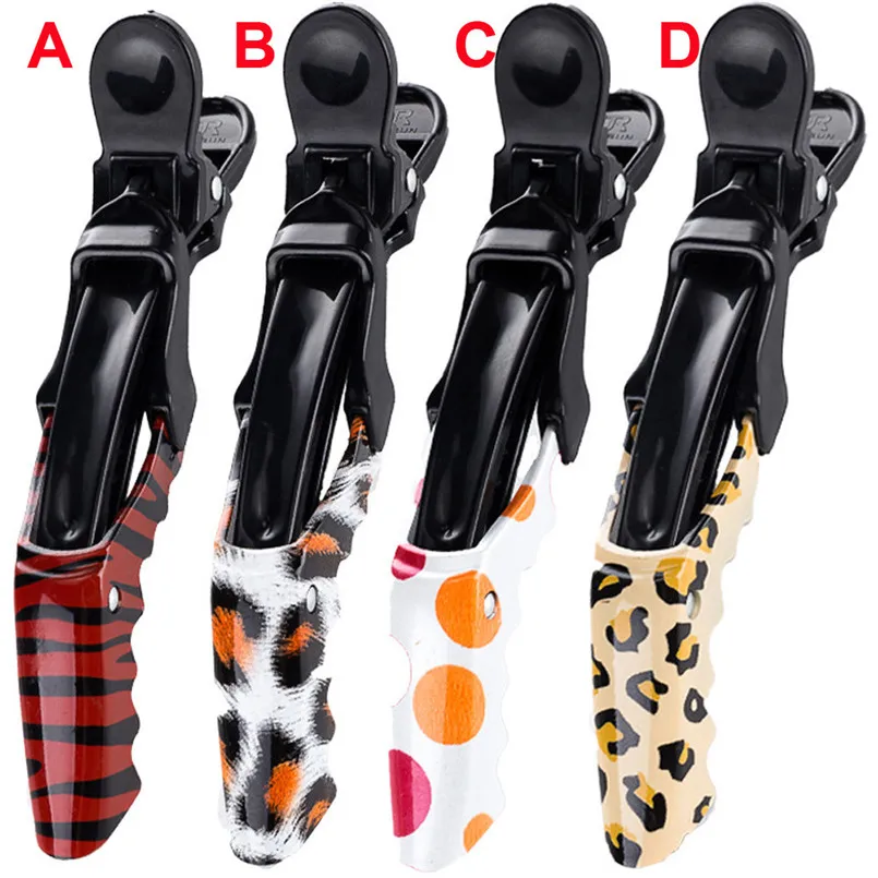 

Fashion Leopard Pattern Beak Hair Clips Crocodile Alligator Clasps Twisted Claw Salon S1