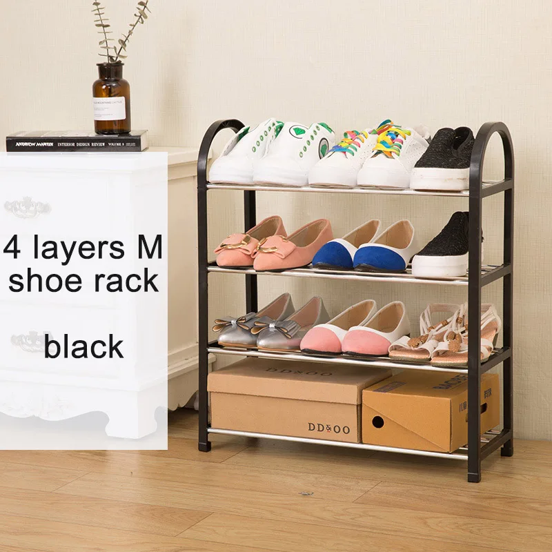 Multiple layers Shoe Rack Plastic parts Steel Pipe Shoes Shelf Easy Assembled Storage Organizer Stand Living Room Furniture