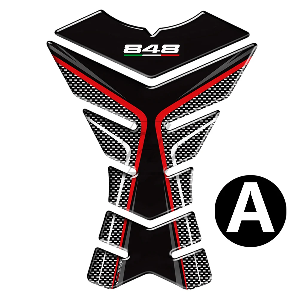3D Смола Мотоцикл Танк Pad Защитная Наклейка Наклейки чехол для Ducati 848 EVO Tankpad - Цвет: A