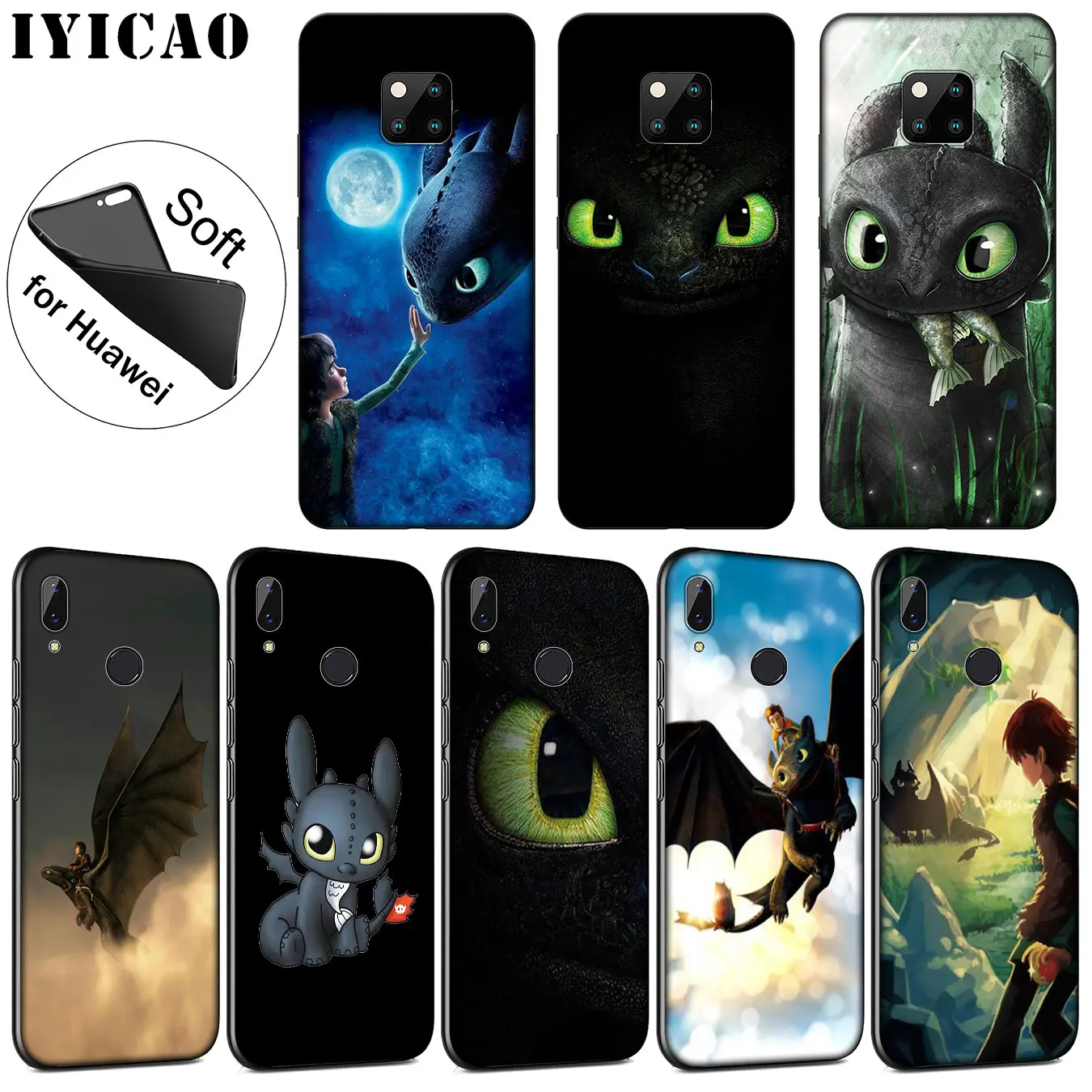 IYICAO toothless How To Train Your Dragon Soft Case for Huawei Mate 30 20 10 Pro Nova 5I 5T 5 4 4E 3i 3 2i Lite Smart |