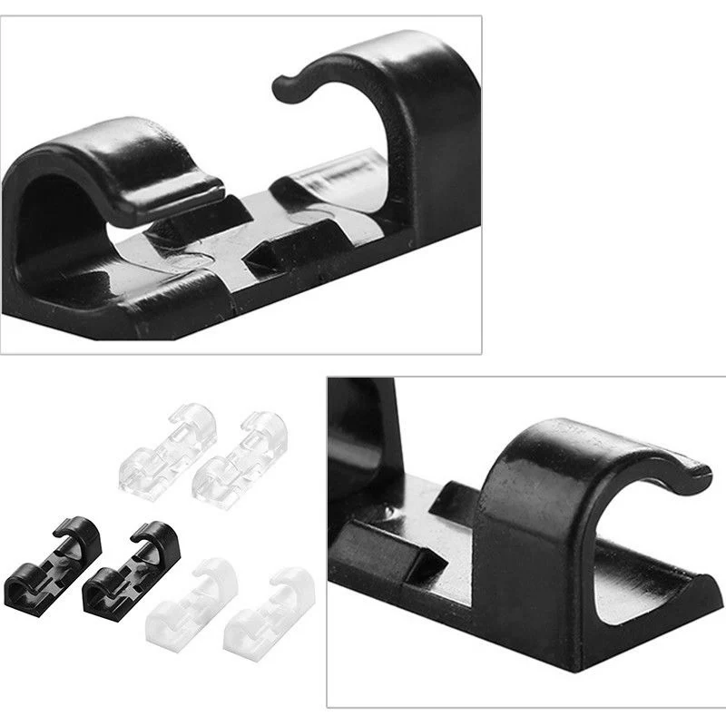 

20pcs Home Office Desktop Cable Clips Tie Mounts Cable Clips Self-Adhesive Cord Management Wire Holder Organizer Clamp