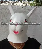 

Latex White and Black Frank Bunny Mask for Adult Halloween Masquerade Parties Costume Ball