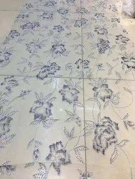

CiCi-102408 African French tulle lace fabric glued glitter lace fabric