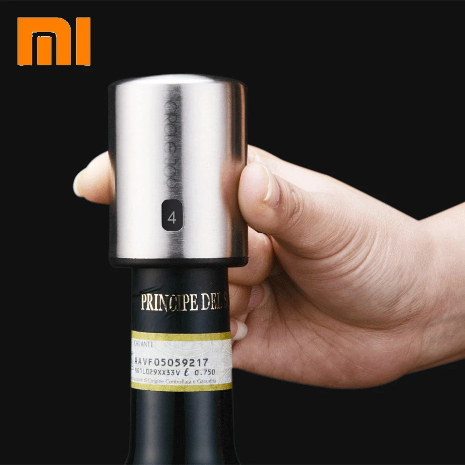 

Xiaomi Circle Joy Round Stainless Steel Red Wine Mini Plug Wine Stopper Vacuum Efficient Preservation Memory Integration