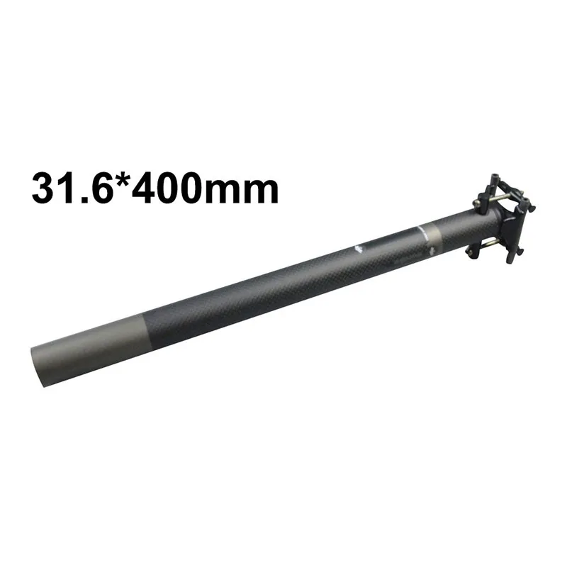 31.6 400mm matte УГЛЕРОДНЫЙ руль для велосипеда, подседельный штырь 190 г Супер светильник велосипедная подседельная труба 300/350/400 мм матовый/светильник черный MTB дорожный велосипед Запчасти - Цвет: 31.6 400mm matte