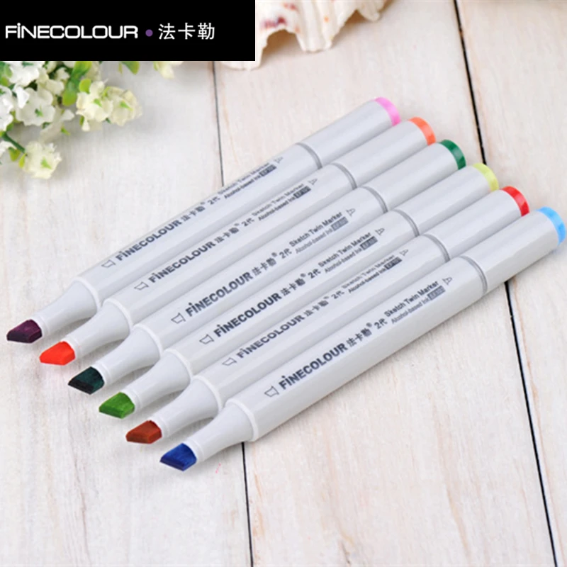 

LifeMaster Finecolor Fine/Board Twin Markers Professional Art Marker for Animation DesignAlcohol Based Ink