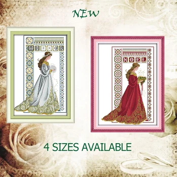 

JoySunday chinese crossstitch kits set Winter angels DMC14CT11CT needlework kits livingroom bedroom baby room painting wholesale