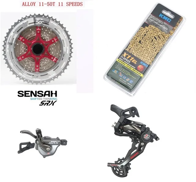 SENSAH XT 1x11 speed Group 4 с 11-50 горным велосипедом лучший 11 скоростной передний переключатель/коробка передач/Шестерня/цепь 11 скоростей для SRAM - Цвет: 11EL gold groups 4