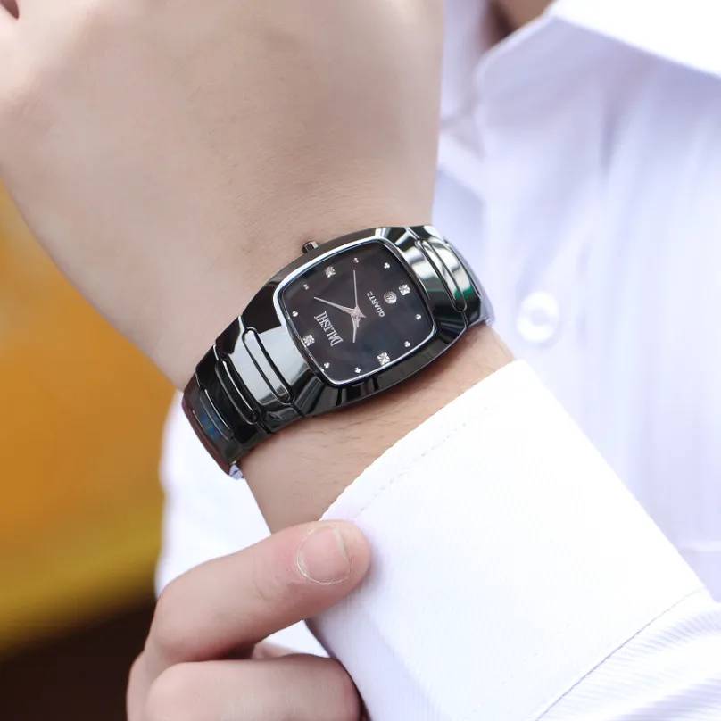 

DALISHI Top Brand Male Quartz Watch Simple Rectangle Dial Men Business Wristwatch Fashion Casual 100% Ceramic Clock Montre Femme