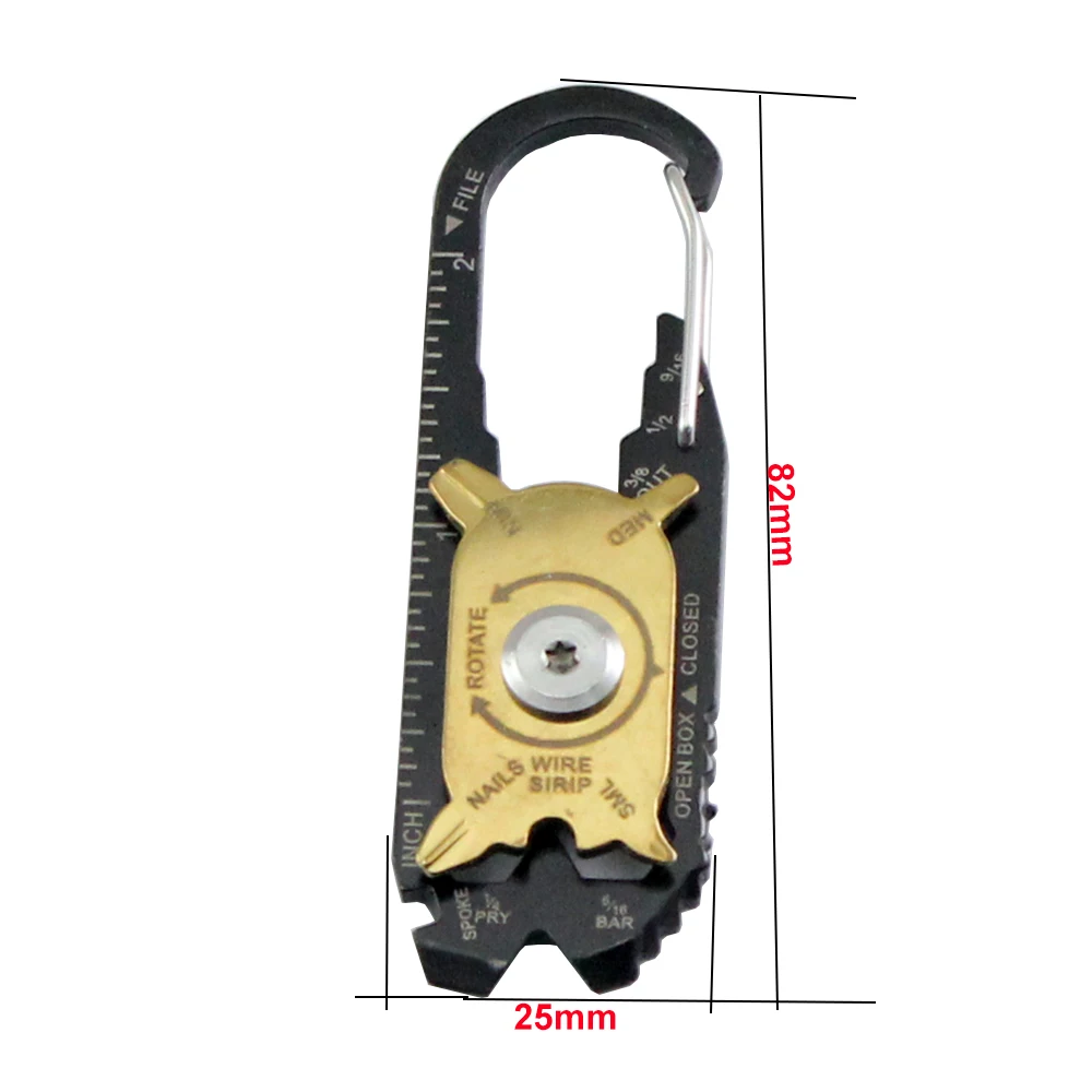 20in1 Stainless Steel Keychain Bottle Opener Nail Puller Screwdriver Carabiner EDC Outdoor Multi Tool Set (8)