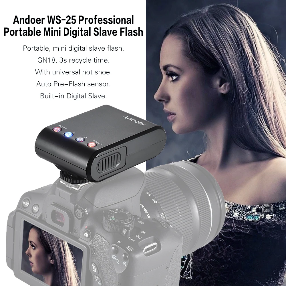 Andoer мини цифровая флеш вспышка для Canon Nikon Pentax Sony a7 nex6 HX50 A99 с горячим башмаком