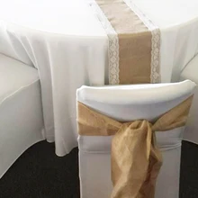 50 шт. 17x275 см Высококачественная натуральная элегантная Джутовая Ткань стул пояса джутовый украшение на стул бант для деревенский Свадебный декор домашний текстиль