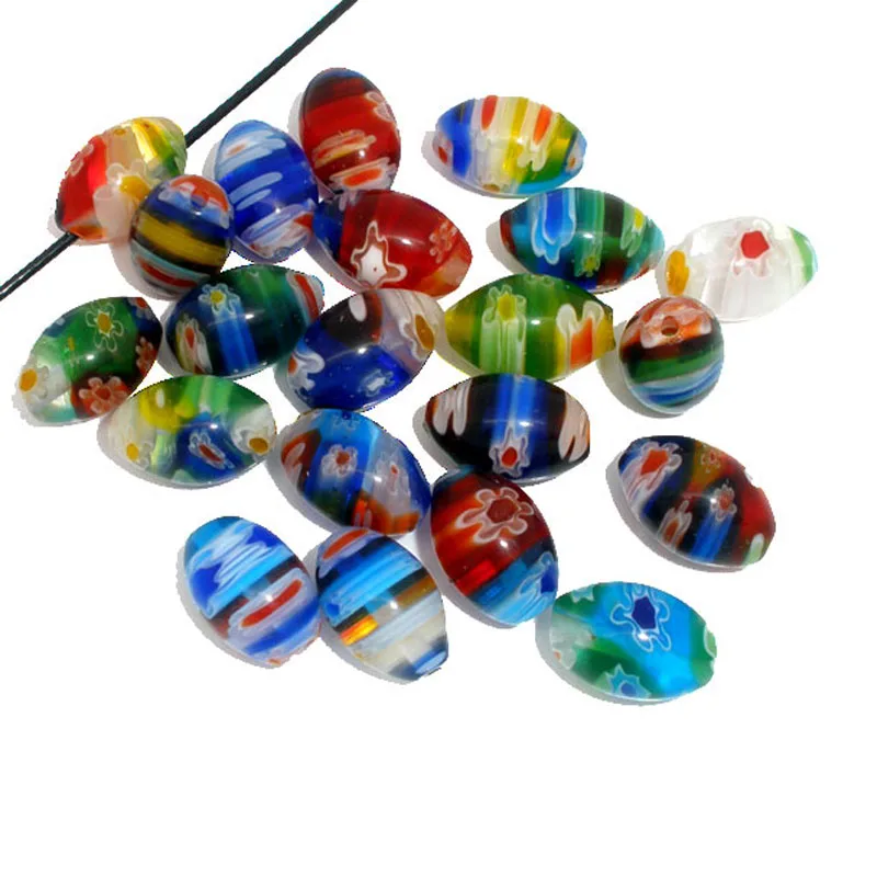 Aliexpress.com : Buy 50PCs Hole 1mm Beads Mixed Lampwork Beads Oval