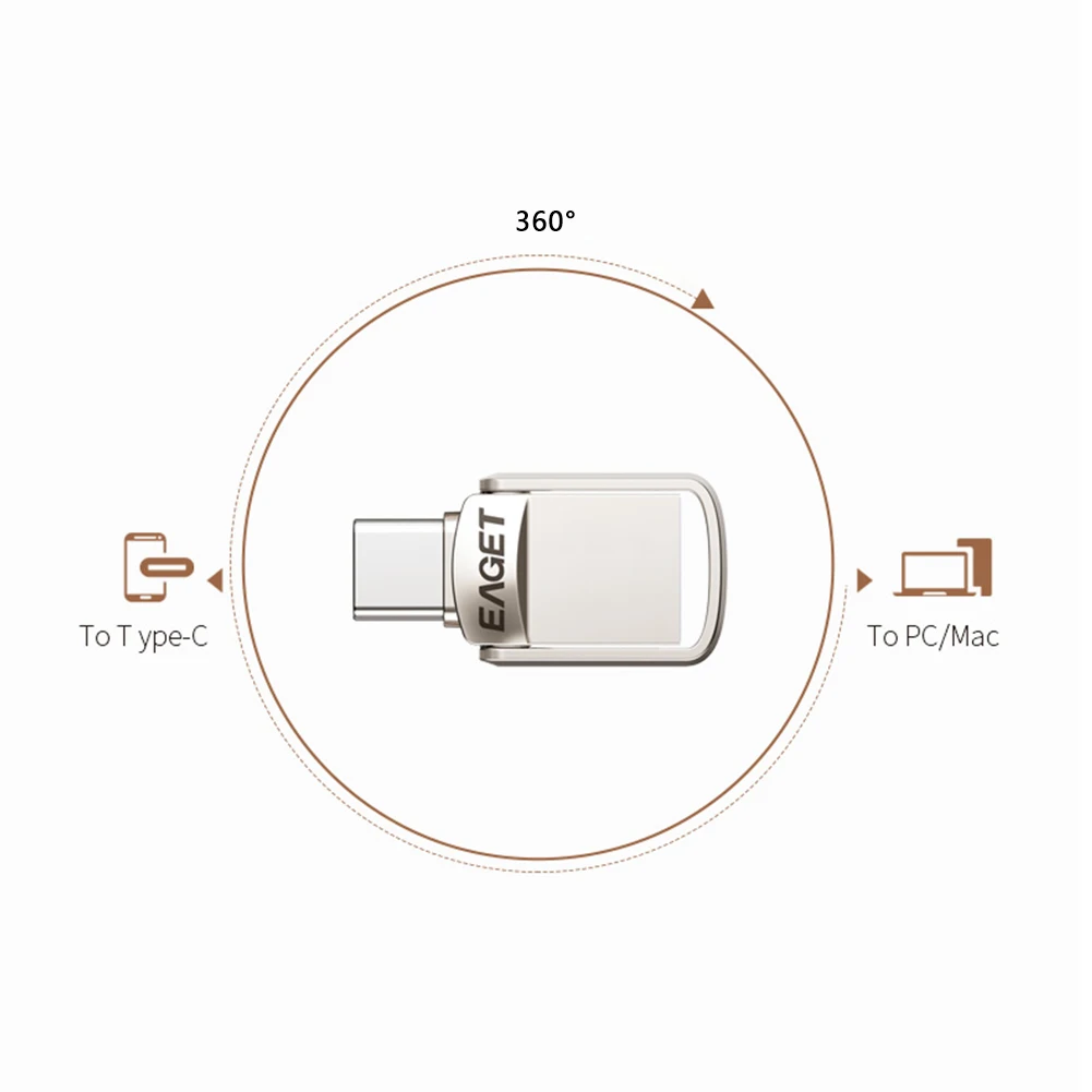 EAGET CU20 USB флеш-накопитель 32 Гб OTG металлический USB 3,0 флеш-накопитель 64 Гб Тип C высокая скорость флешки компактный флеш-накопитель Memory Stick