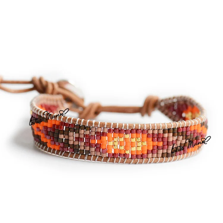 

Lotus mann 7 beaded beads parquet single-circle self-shade bracelet