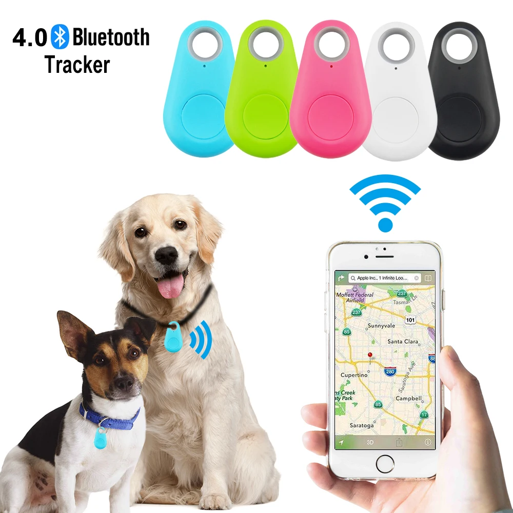 Rastreador GPS a prueba de agua accesorios para perros 5 colores Bluetooth 4,0 rango efectivo 75 pies Anti-Pérdida rastreador para mascotas en espera de 6 meses