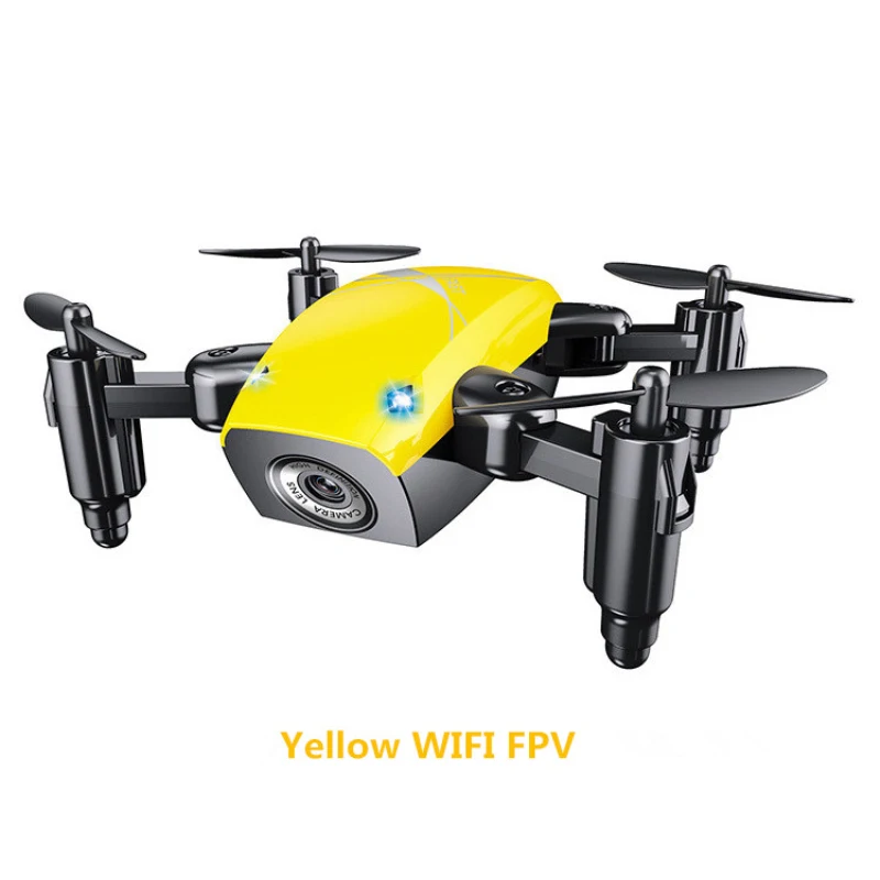 yellow WIFI FPV Горячие Складная трансформер RC Мини Drone 2.4 г отношение провести WI-FI FPV-системы карман Drone с HD Камера высота Удержание игрушечные лошадки VS h47 - Цвет: yellow WIFI FPV
