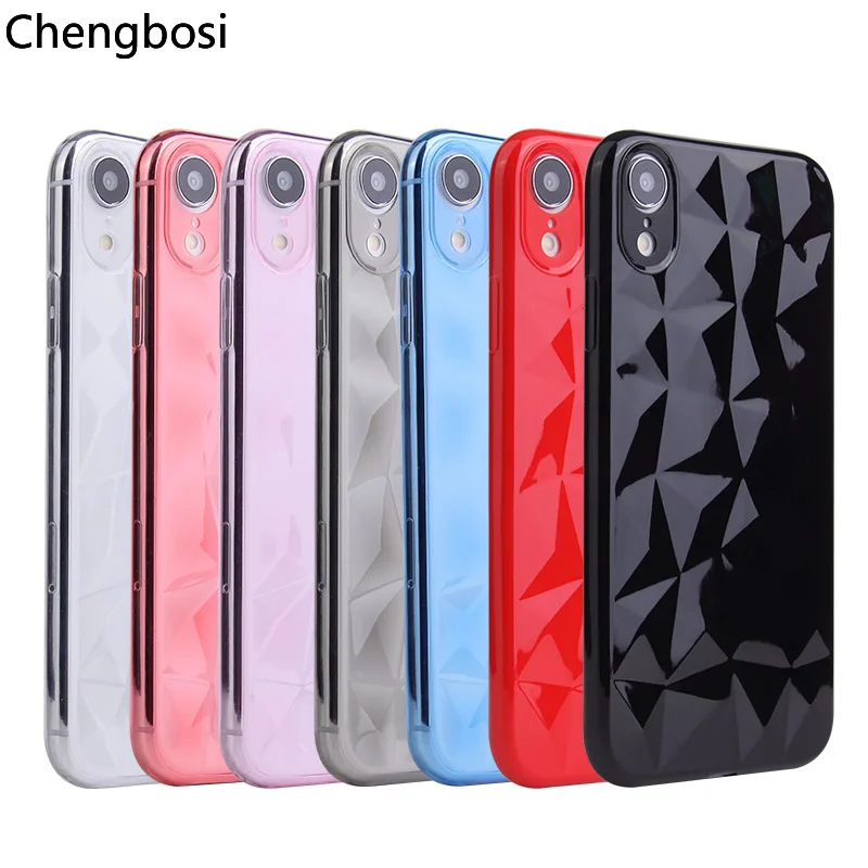 

3D Diamond Soft TPU Silicone Case for IPhone 6 S 6S 7 7S IPhone 8 Plus 10 X S XR XS Max XR 6Plus 6SPlus 7Plus 8Plus Cover