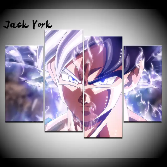 Canvas Painting Goku Mastered Ultra Instinct Vs Jiren 4 Pieces