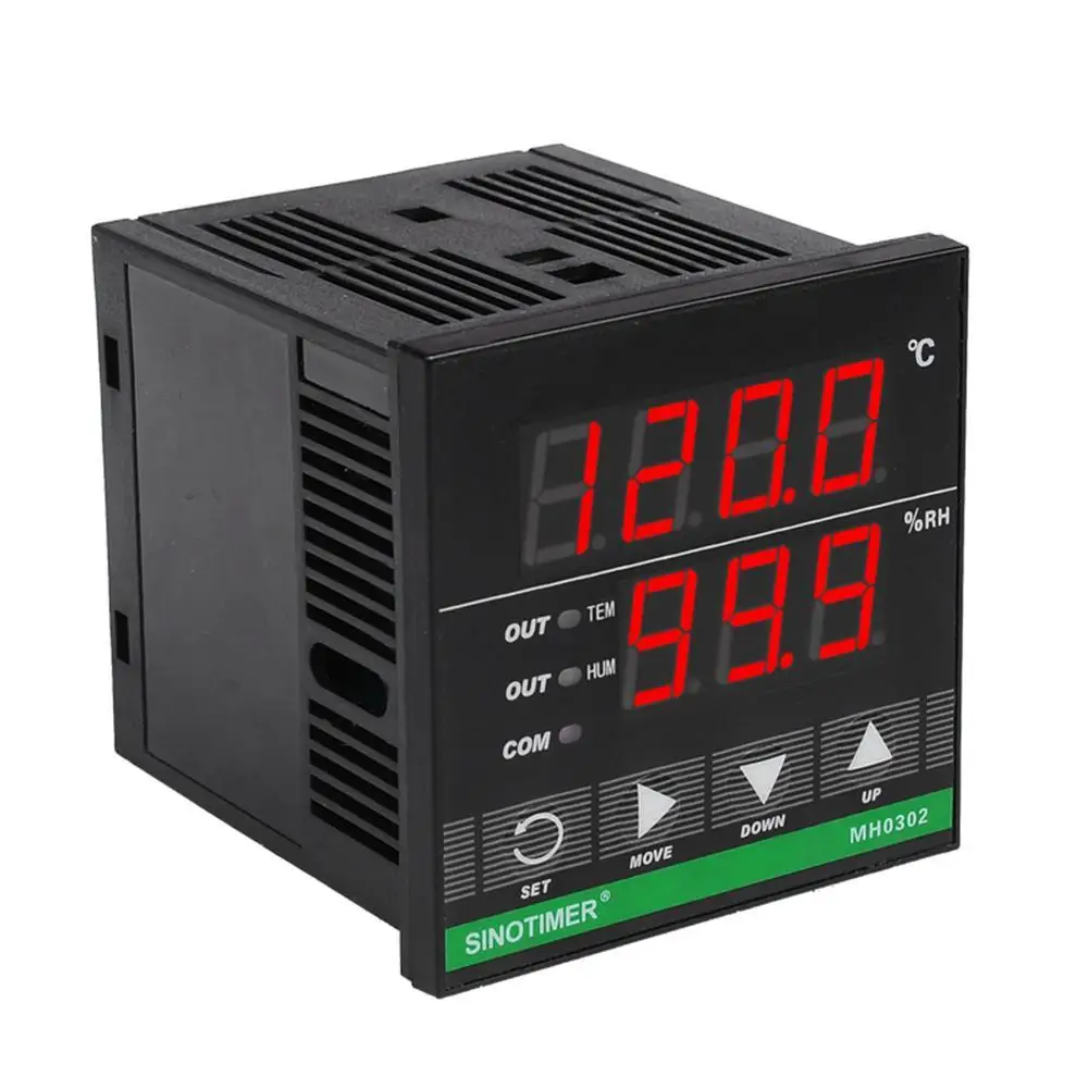 

Digital Temperature and Humidity Controller MH0302 with Sensor for Heat Cool Humidification or Dehumidify 72x72 mm