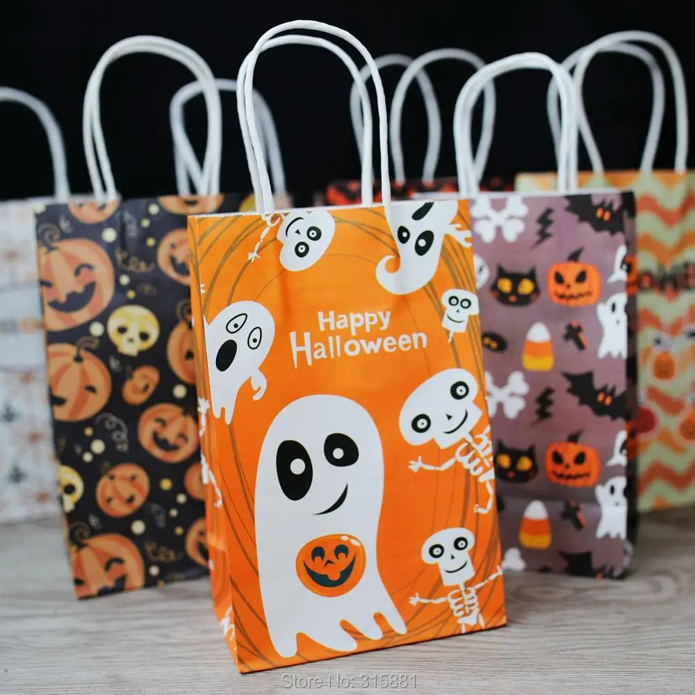

Happy Halloween Party Favor Bags, Candy Cookie Bread Nuts Bag For Biscuits Snack Baking Package bag 10pcs/lot