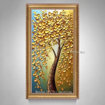 

Handmade tree oil painting home decoration landscape on Canvas Hand-painted knife flower painting Wall Art for room decoration