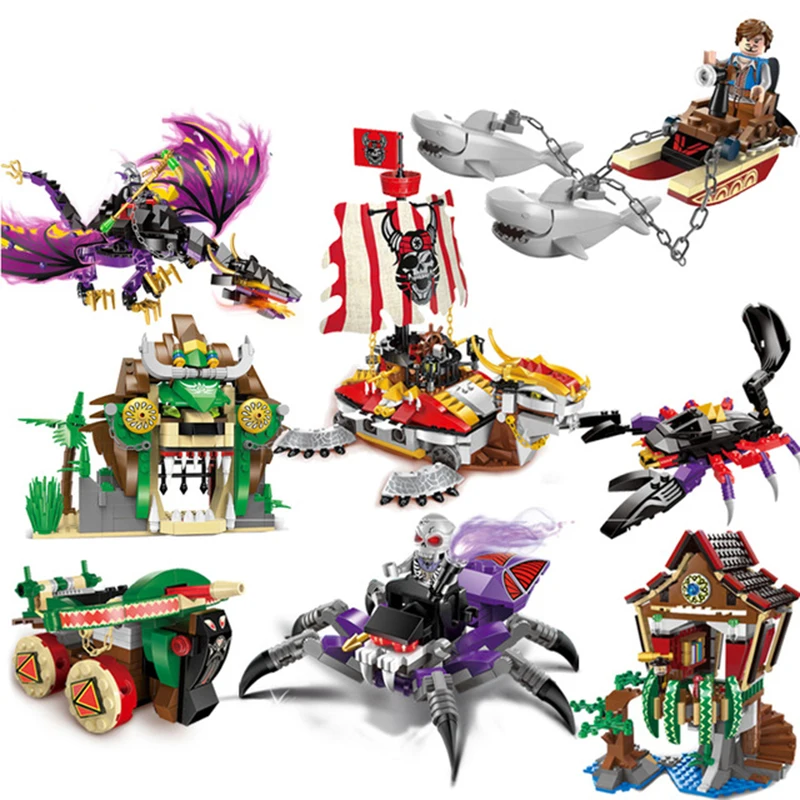 

Pirates Series Sharks Horror Giant Scorpion Brick Building Blocks Model Educational Toy for Children Gift Compatible Legoed City